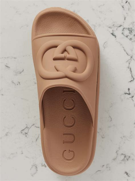 gucci rubber slide sandal dupe|gucci miami rubber platform slides.